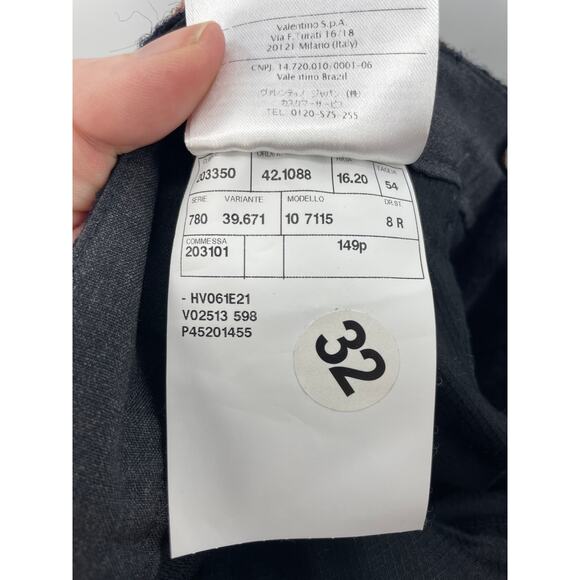 Valentino Pants Mens 38 Dress Slim Tapered Fit Navy Blue Virgin Wool NEW - Picture 7 of 7